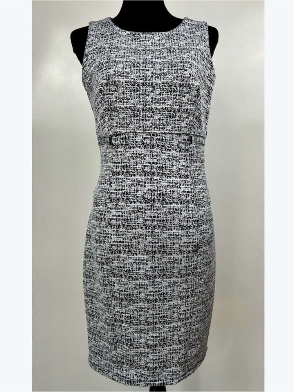 Enfocus Studio Black & White Tweed Sheath Dress Size 6P